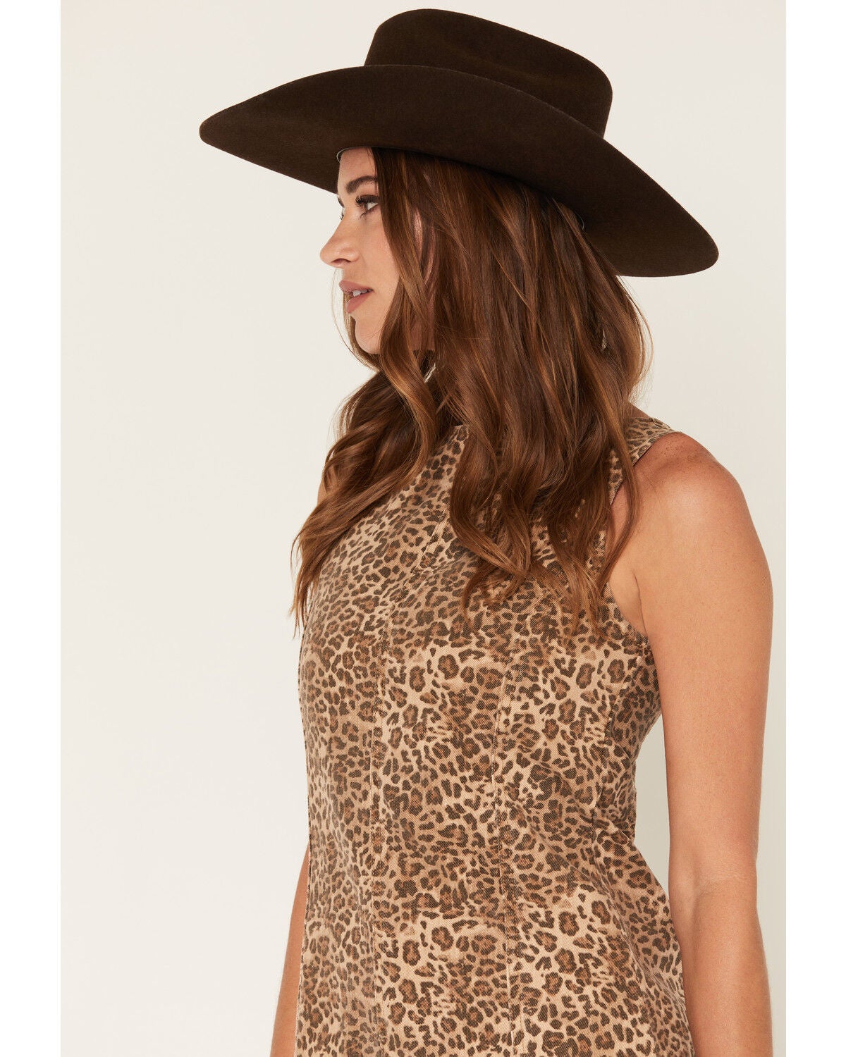 Image #2 - Show Me Your Mumu Women's Boulevard Leopard Print Denim Mini Dress, Brown, hi-res