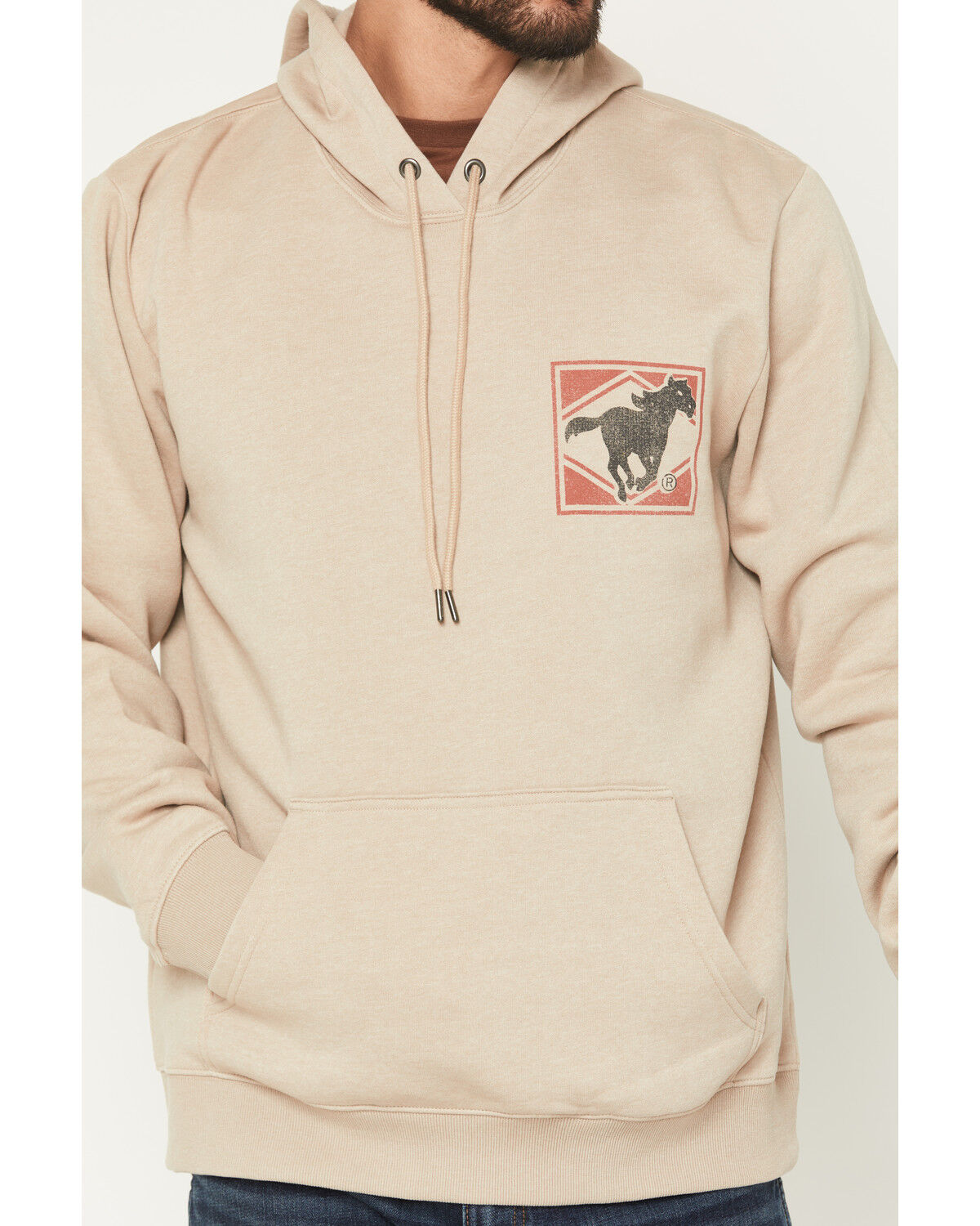 Image #3 - Wrangler Men's Logo Hooded Sweatshirt, Tan, hi-res