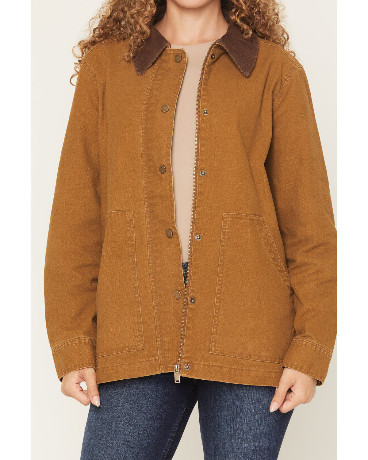 Image #3 - 26 International Women's Corduroy Collar Barn Jacket, Brown, hi-res