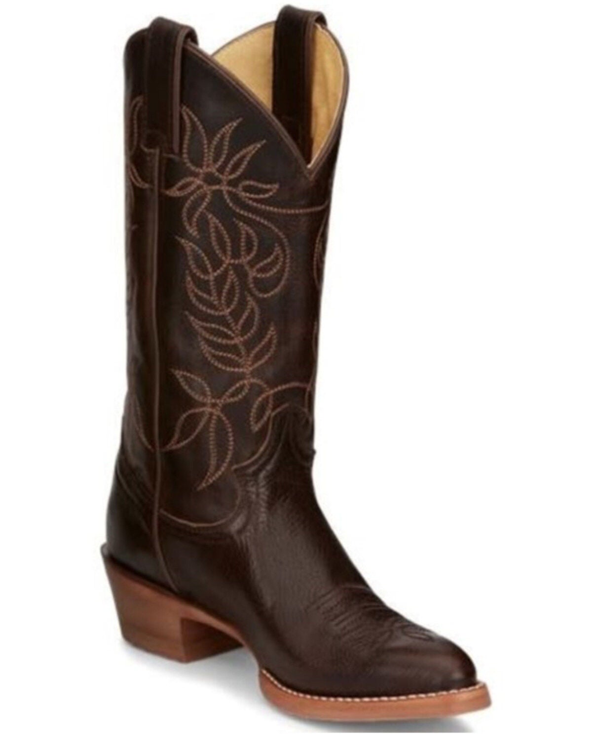 Justin Women's Rosey Western Boot - Round Toe, Coffee, hi-res