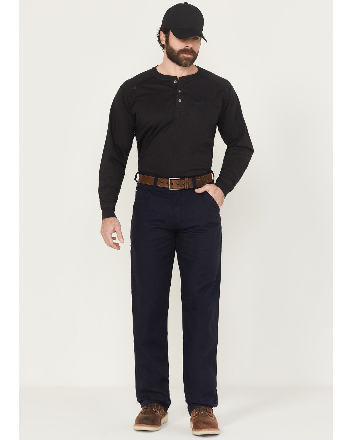 Forge Workwear Men's FR Relaxed Bootcut Canvas Pants, Navy, hi-res