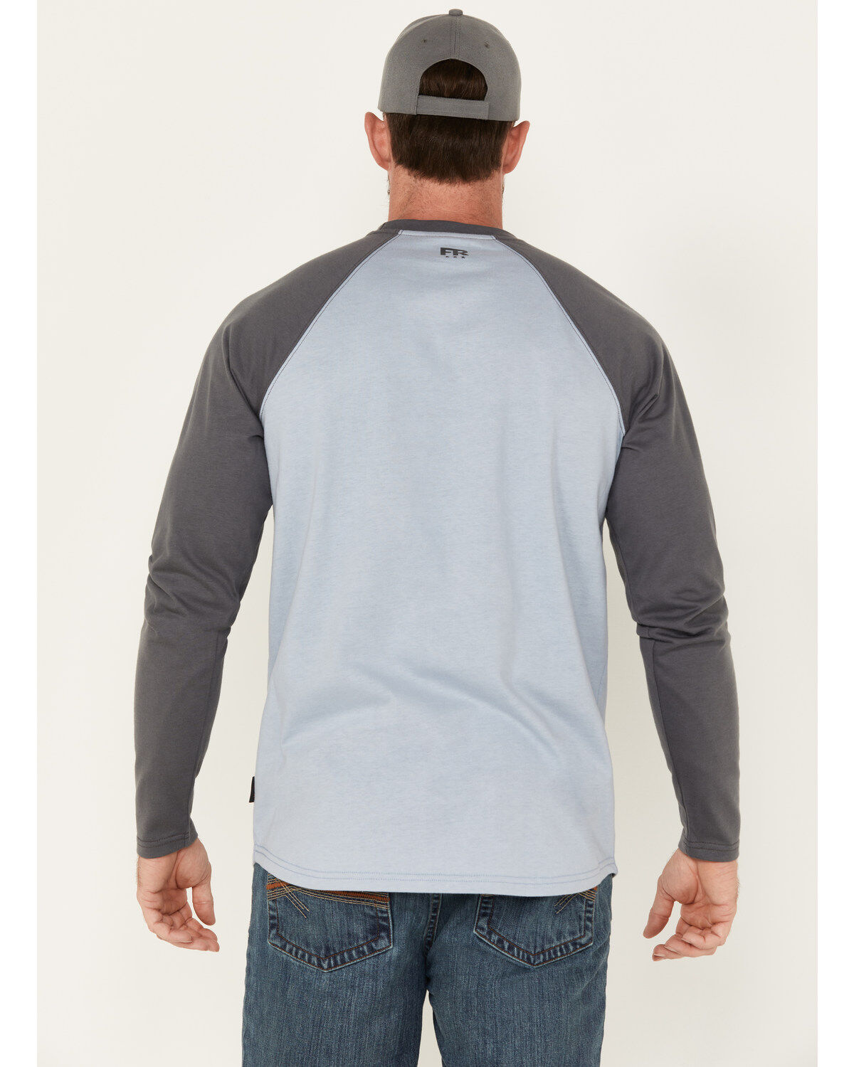 Image #4 - Cody James FR Men's Long Sleeve Baseball Work T-Shirt, Bright Blue, hi-res