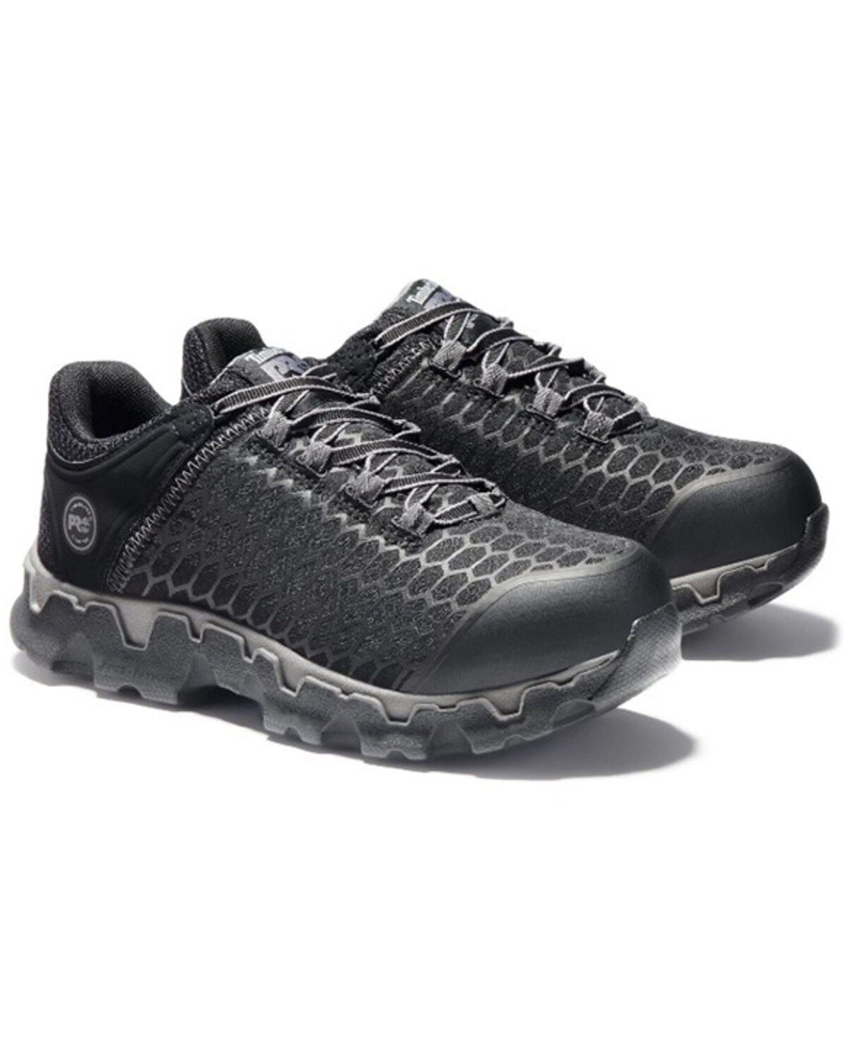 Image #1 - Timberland Women's Powertrain Work Shoes - Alloy Toe, Black, hi-res