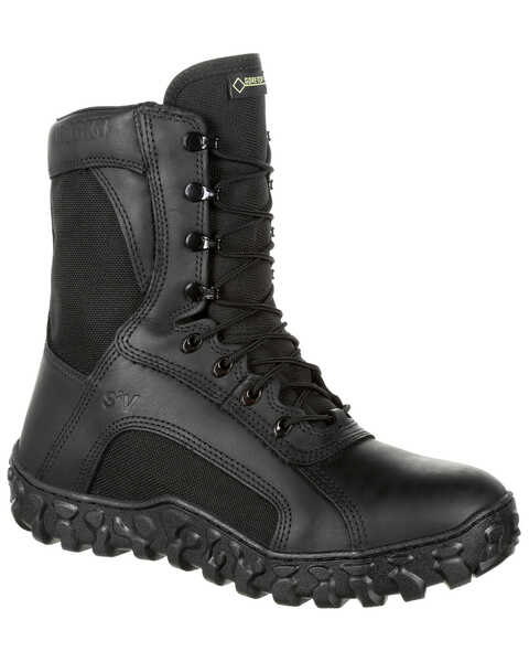 Rocky Men's S2V Insulated Waterproof Military Boots - Round Toe, Black, hi-res