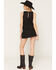 Image #3 - Cleo + Wolf Women's Polka Dot Denim Mini Skort, Black, hi-res