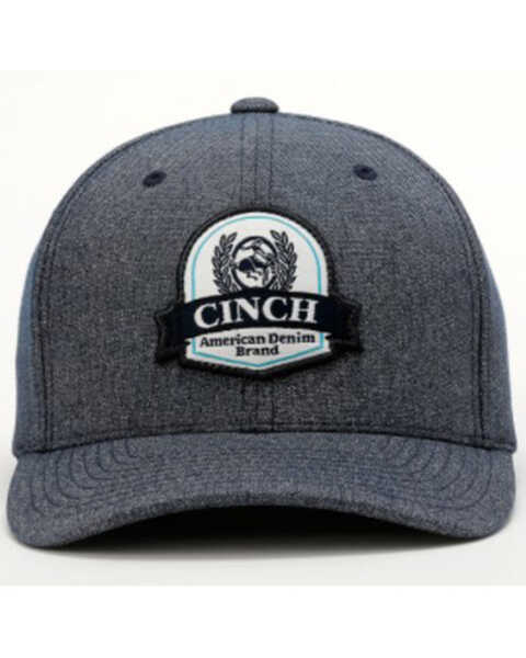 Cinch Men's Logo Patch Flex-Fit Solid-Back Ball Cap , Navy, hi-res