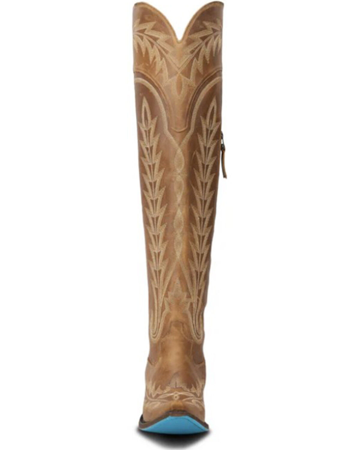 Image #4 - Lane Women's Lexington Over The Knee Corset Western Boots - Snip Toe, Brown, hi-res