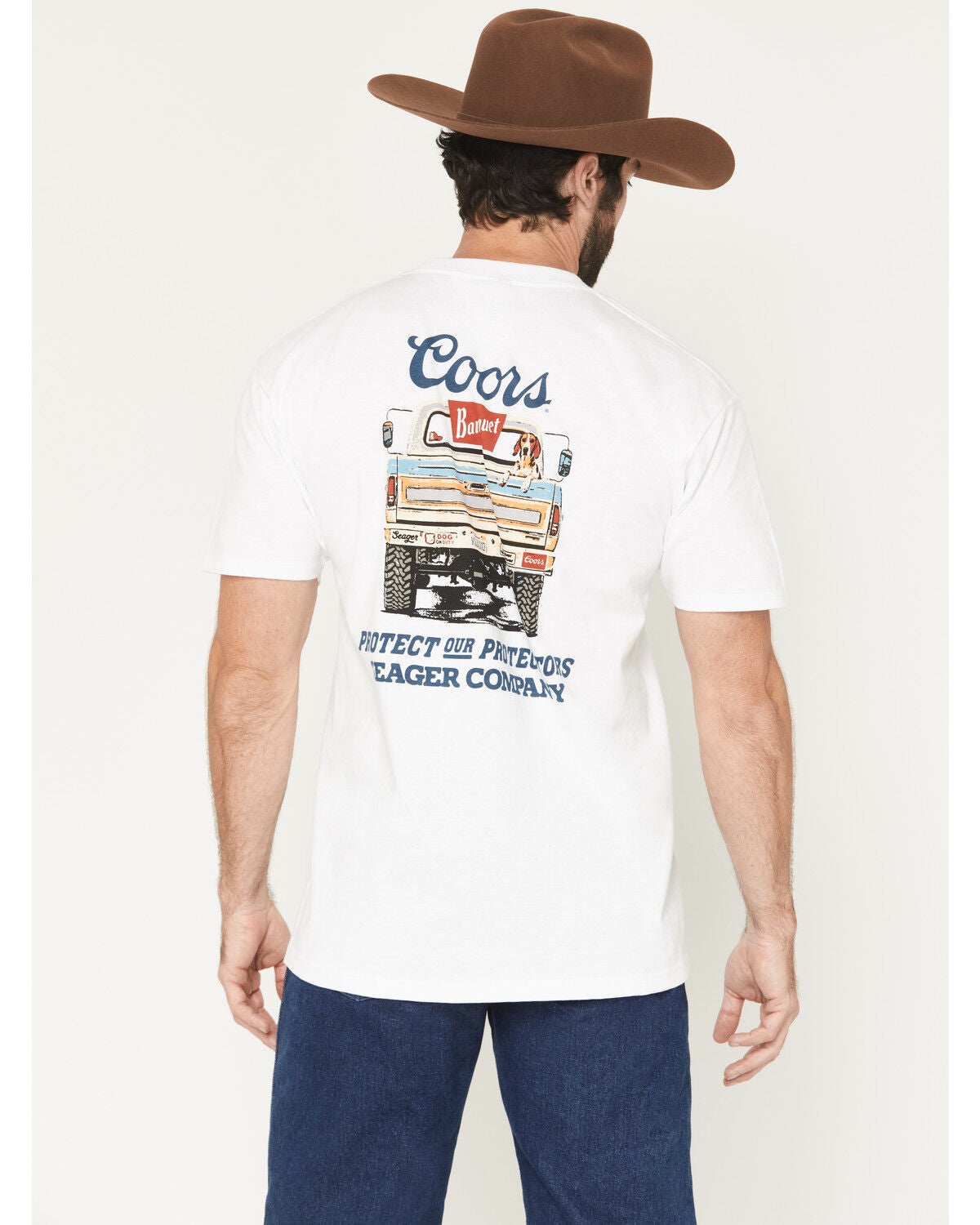 Seager X Coors Banquet Men's Bump Short Sleeve Graphic T-Shirt, White, hi-res