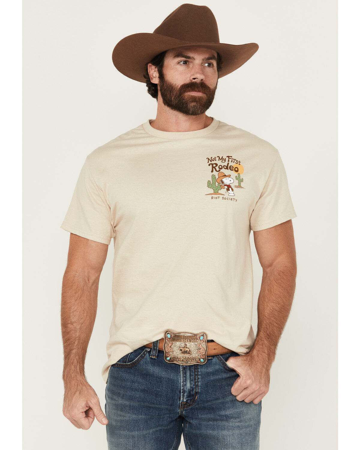Image #2 - Riot Society Men's Peanuts Not My First Rodeo Short Sleeve Graphic T-Shirt, , hi-res