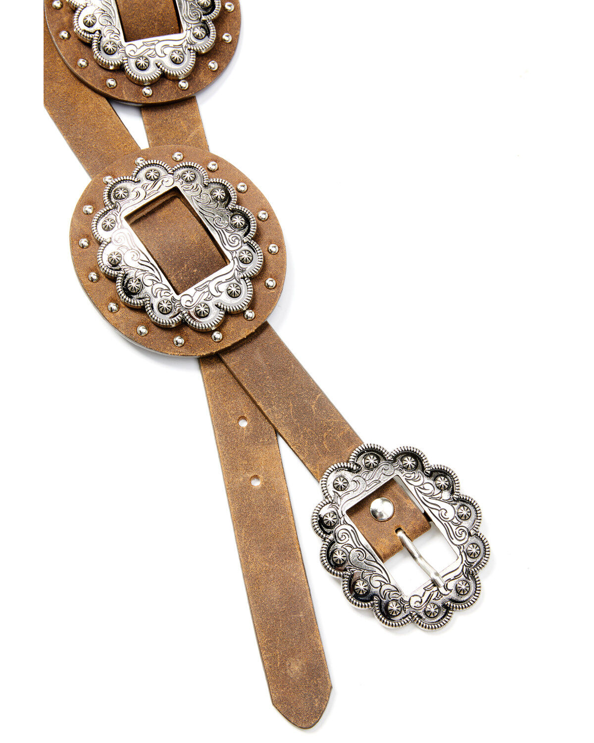 Image #3 - Shyanne Women's Brown Multi Studded Concho Belt , , hi-res