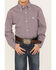 Cinch Boys' Geo Print Long Sleeve Button-Down Western Shirt, Purple, hi-res