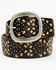 Shyanne Women's Embossed Heavy Cord Lacing Oval Buckle 3/4" Belt, Dark Brown, hi-res
