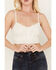 Shyanne Women's Mesh Embroidered Bandeau Tank Top, Cream, hi-res