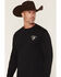 Image #3 - Moonshine Spirit&reg; Men's Cowboy Long Sleeve Graphic T-Shirt, Black, hi-res
