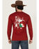 Image #1 - Cowboy Hardware Men's Boot Barn Exclusive Mexico Flag Bulk Long Sleeve Graphic T-Shirt, Burgundy, hi-res