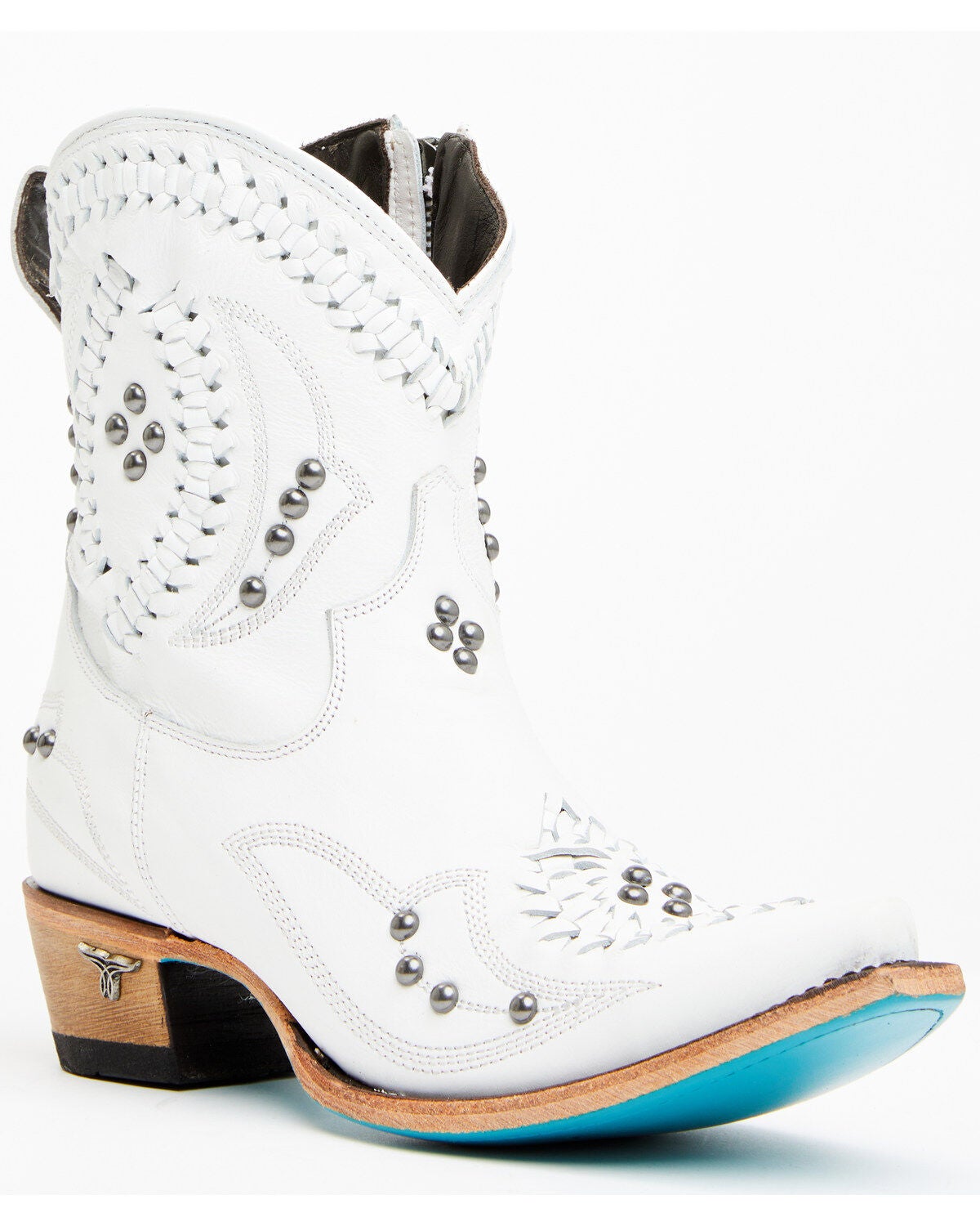 Lane Women's Cossette Western Booties - Snip Toe, White, hi-res