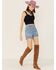 Lee Women's Vintage Daydream Modern High Rise All Purpose Side Zip Shorts, Blue, hi-res