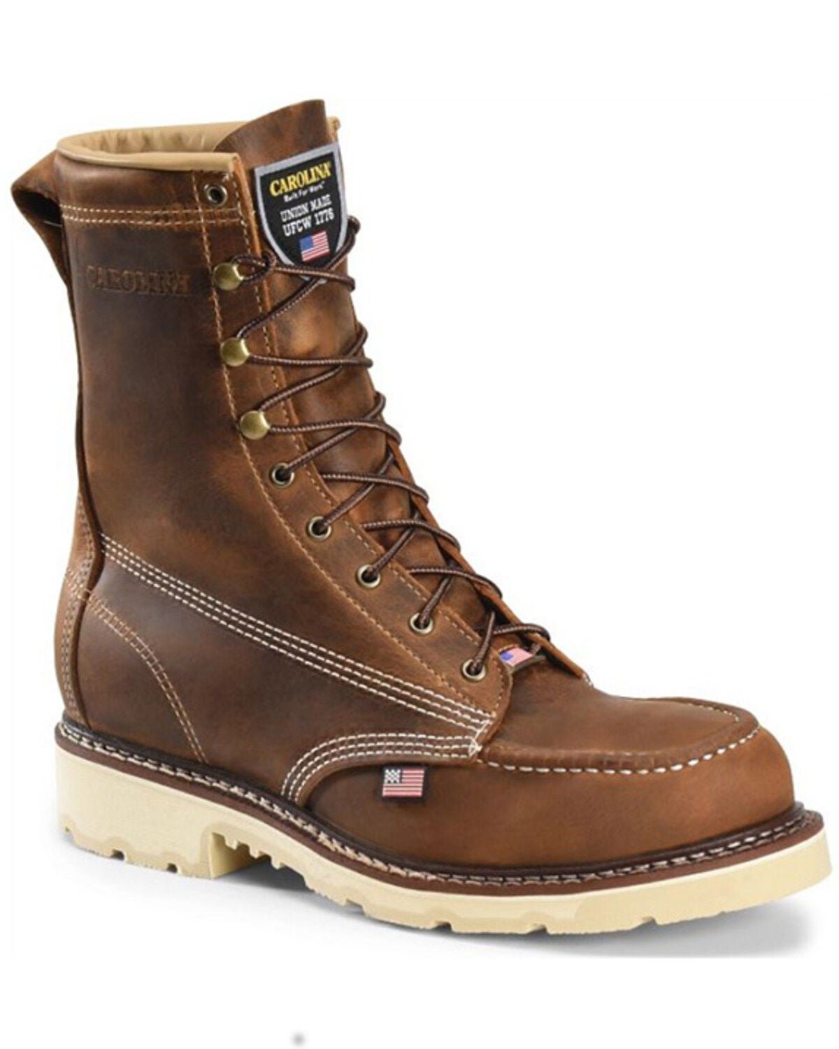 Carolina Men's 8" Moc Work Boots - Steel Toe, Dark Brown, hi-res