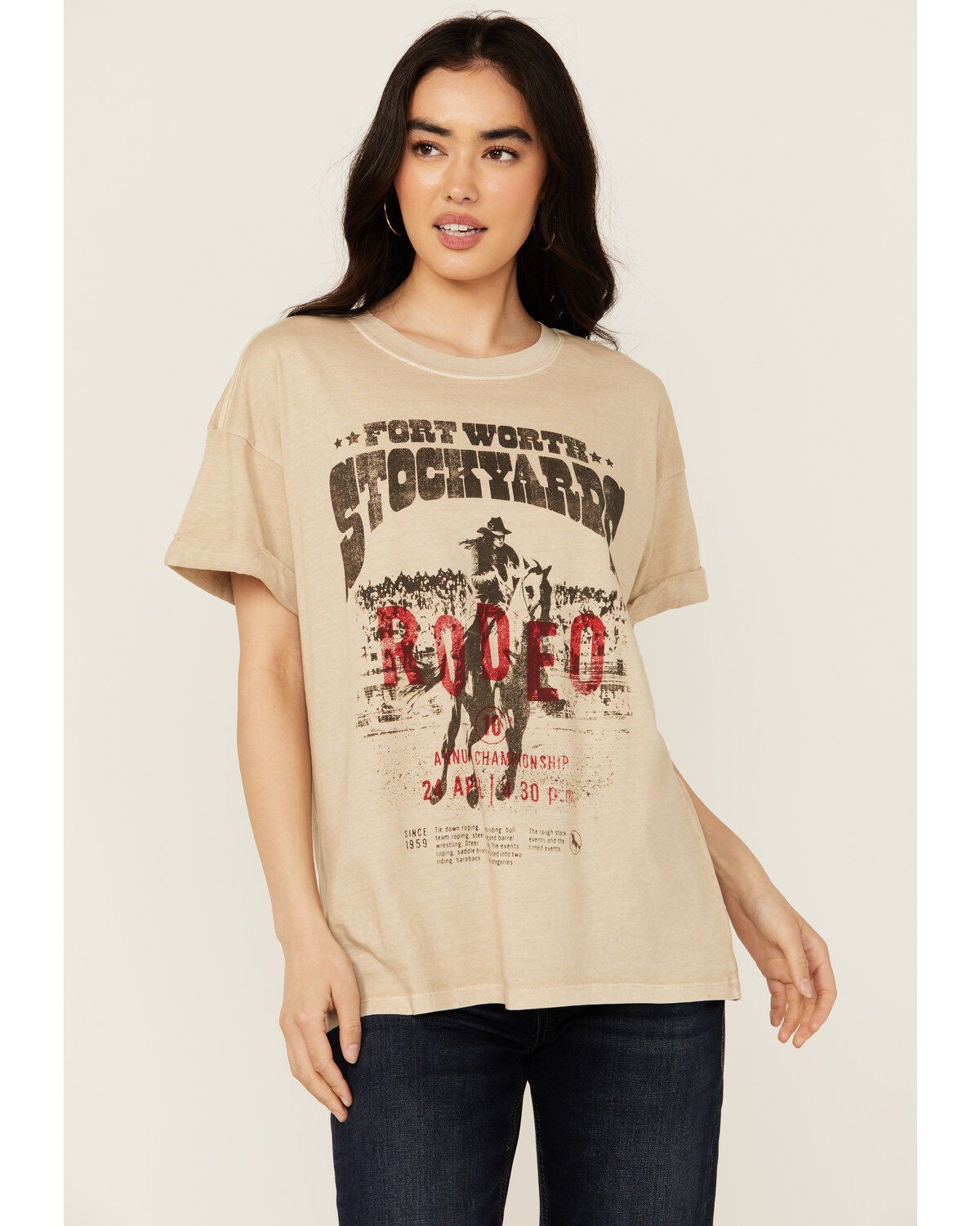 Girl Dangerous Women's Rodeo Short Sleeve Graphic Tee, Sand, hi-res