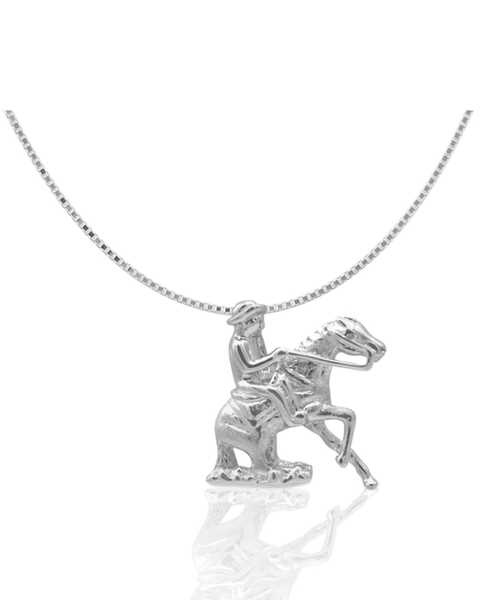 Kelly Herd Women's Silver Reining Horse Pendant Necklace, Silver, hi-res
