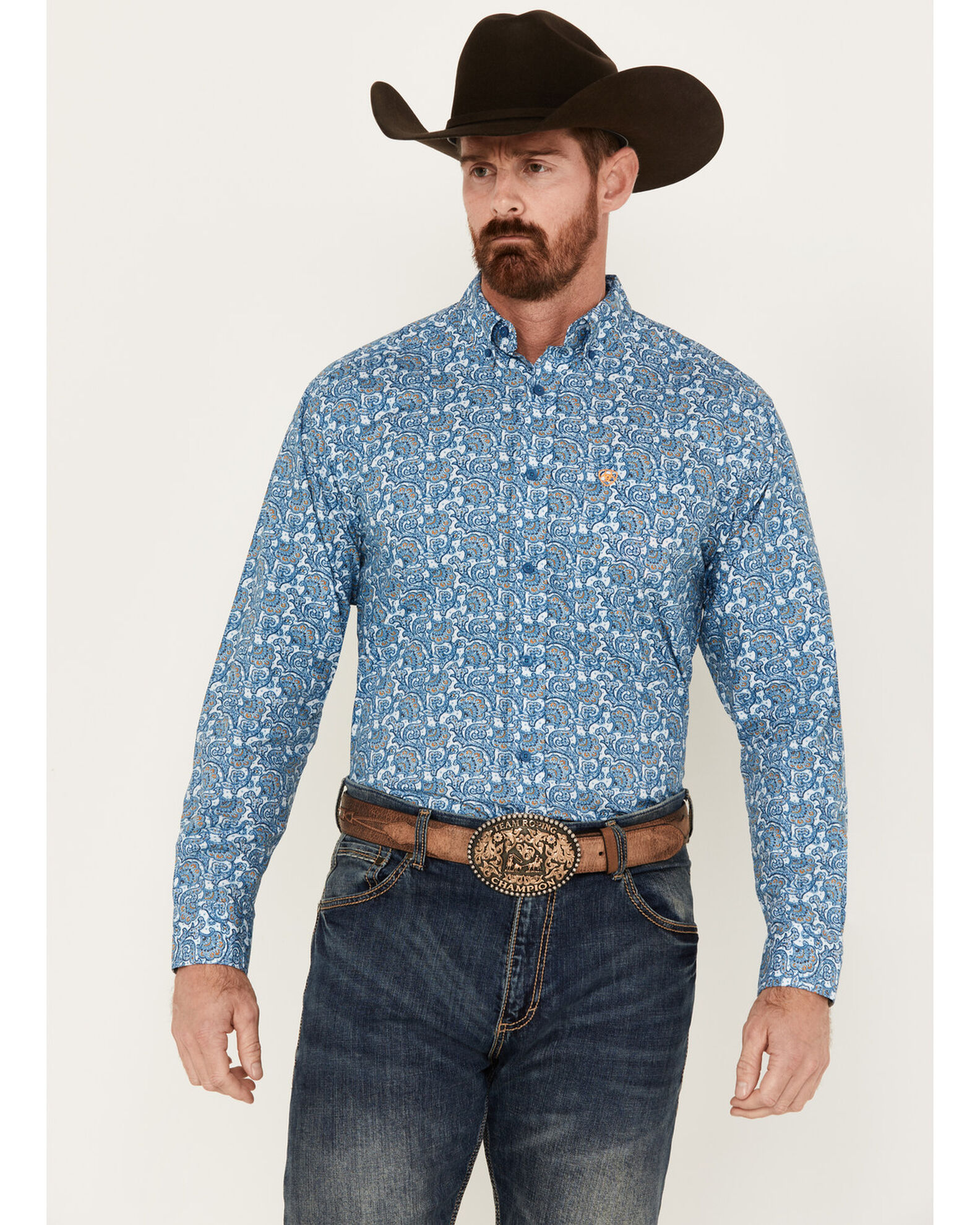 Ariat Men s Gentry Paisley Print Long Sleeve Button Down Western