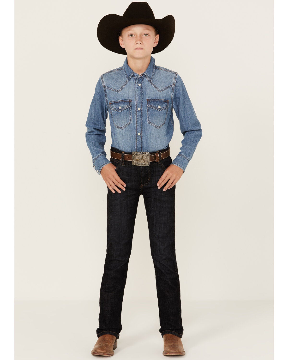Wrangler Retro Boys' Dark Wash Dax Slim Bootcut Jeans, Dark Wash, hi-res