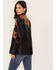 Image #4 - Rock & Roll Denim Women's Western Detail Faux Leather Blazer, Black, hi-res