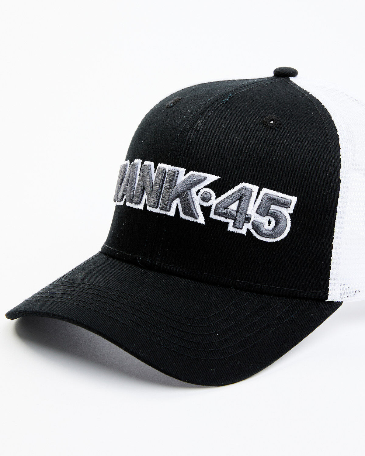 Image #1 - RANK 45® Men's Embroidered Logo Mesh-Back Ball Cap, Black, hi-res