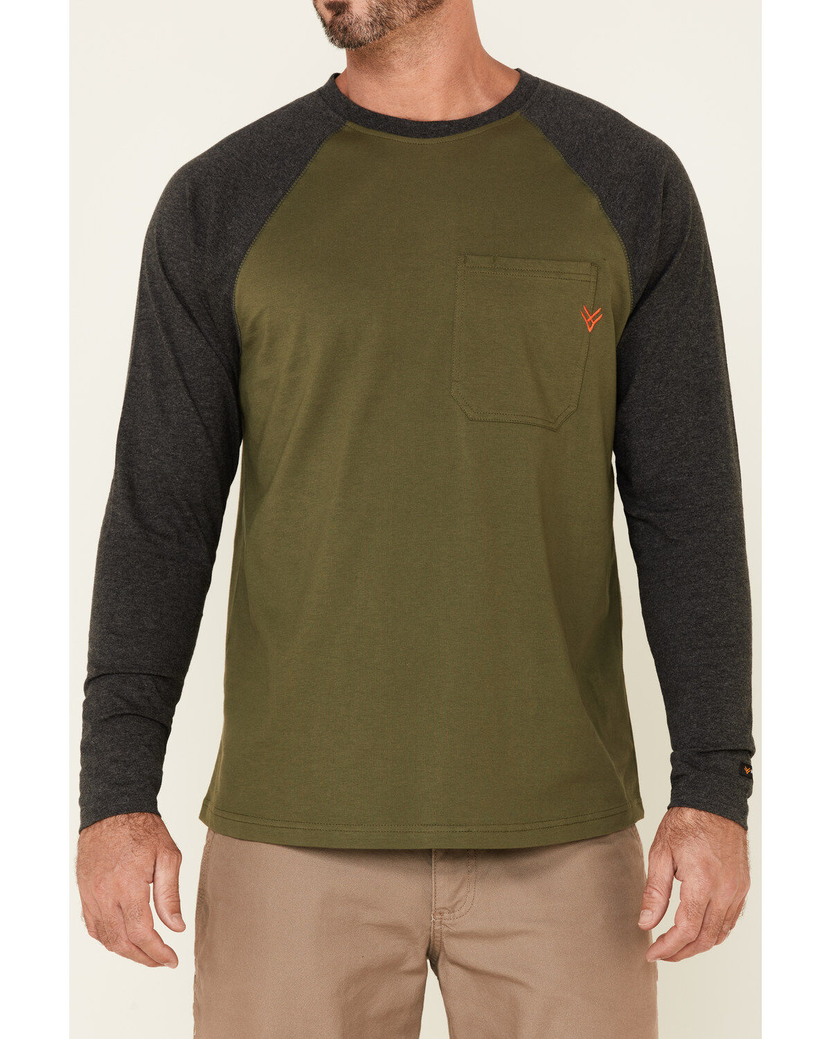 Image #3 - Hawx Men's Moss Green Original Baseball Crew Long Sleeve Work T-Shirt , , hi-res