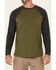 Image #3 - Hawx Men's Moss Green Original Baseball Crew Long Sleeve Work T-Shirt , , hi-res
