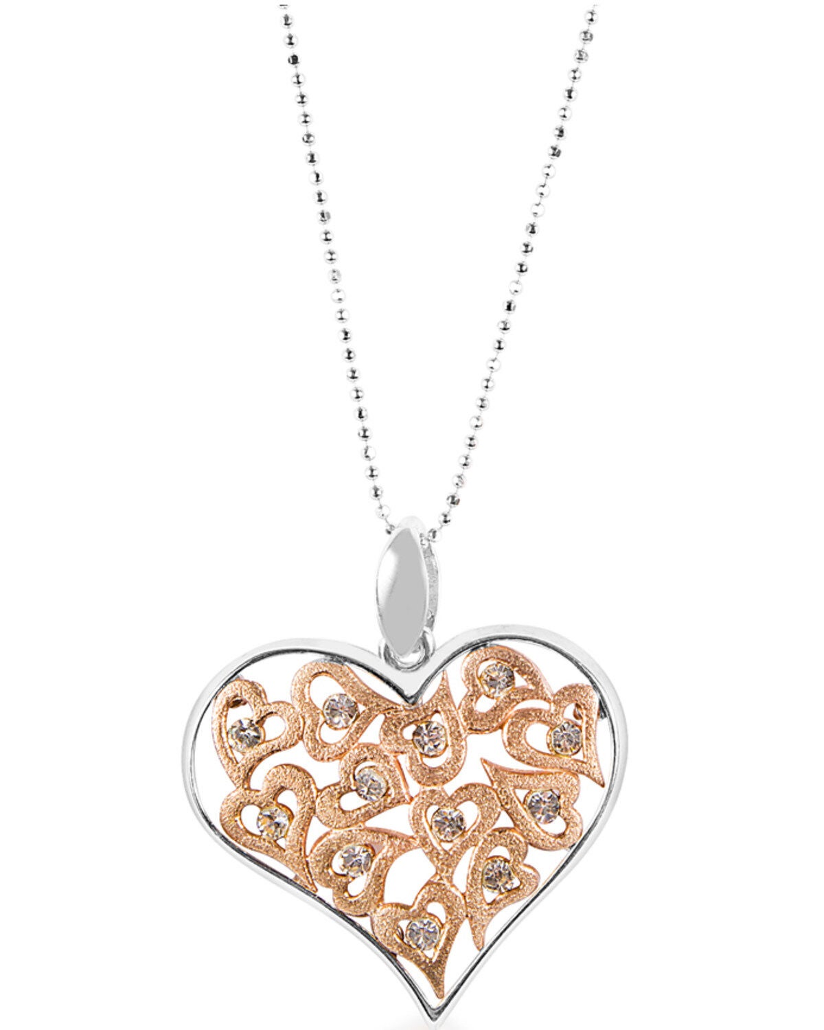Kelly Herd Women's Gold Multi-Heart Silver Pendant Necklace, No Color, hi-res