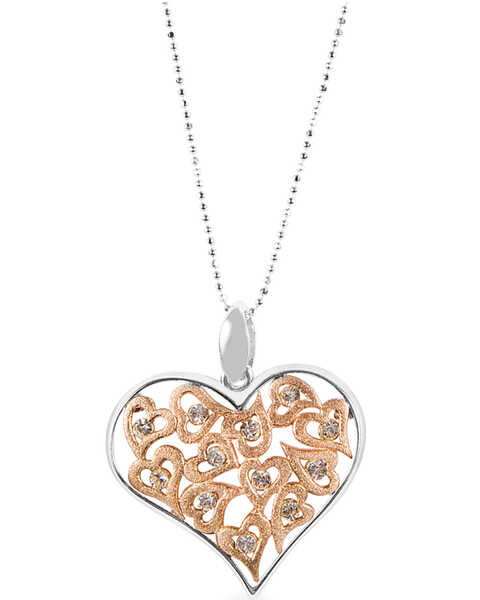 Kelly Herd Women's Gold Multi-Heart Silver Pendant Necklace , No Color, hi-res