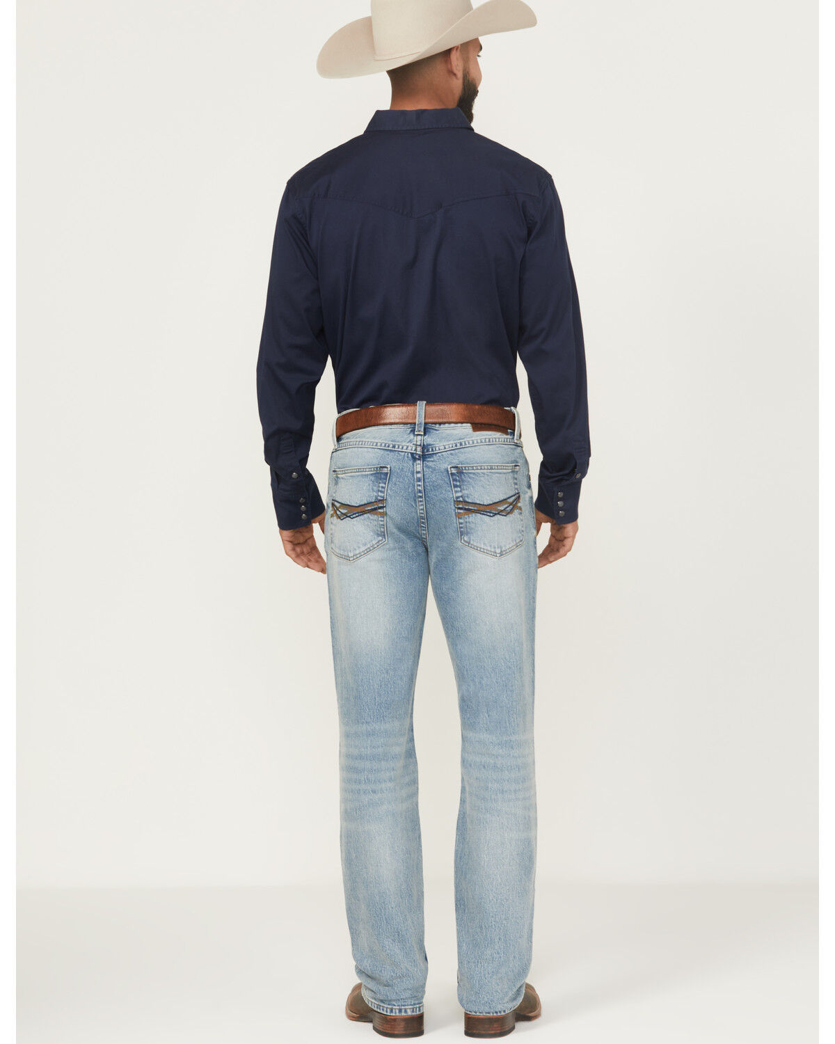 Image #3 - RANK 45® Men's Bunker Wash Ambush Slim Straight Stretch Denim Jeans, Light Wash, hi-res