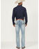 Image #3 - RANK 45® Men's Bunker Wash Ambush Slim Straight Stretch Denim Jeans, Light Wash, hi-res