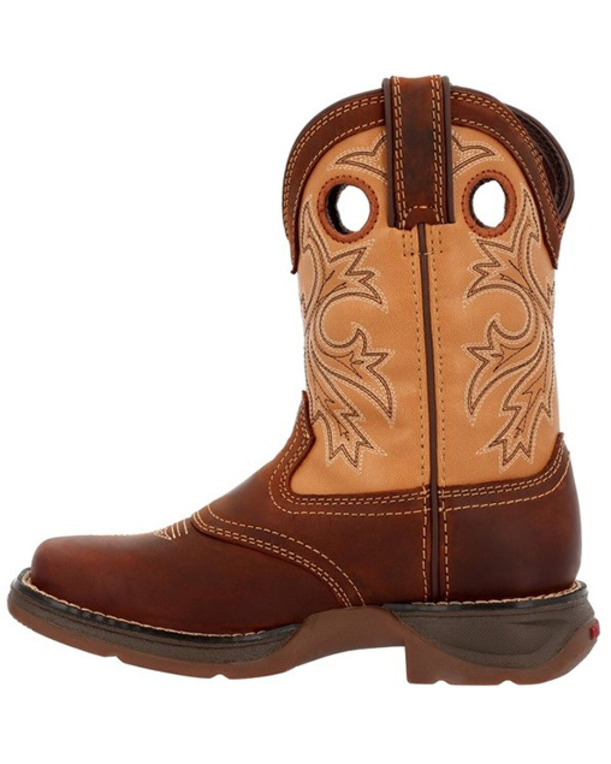 Image #3 - Durango Boys' Lil Rebel Western Boots - Broad Square Toe, Brown, hi-res
