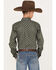 Cinch Boys' Diamond Print Long Sleeve Button Down Shirt, Olive, hi-res