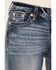 Image #4 - Miss Me Women's Medium Wash Mid Rise Angel Wing 34" Bootcut Stretch Denim Jeans, , hi-res