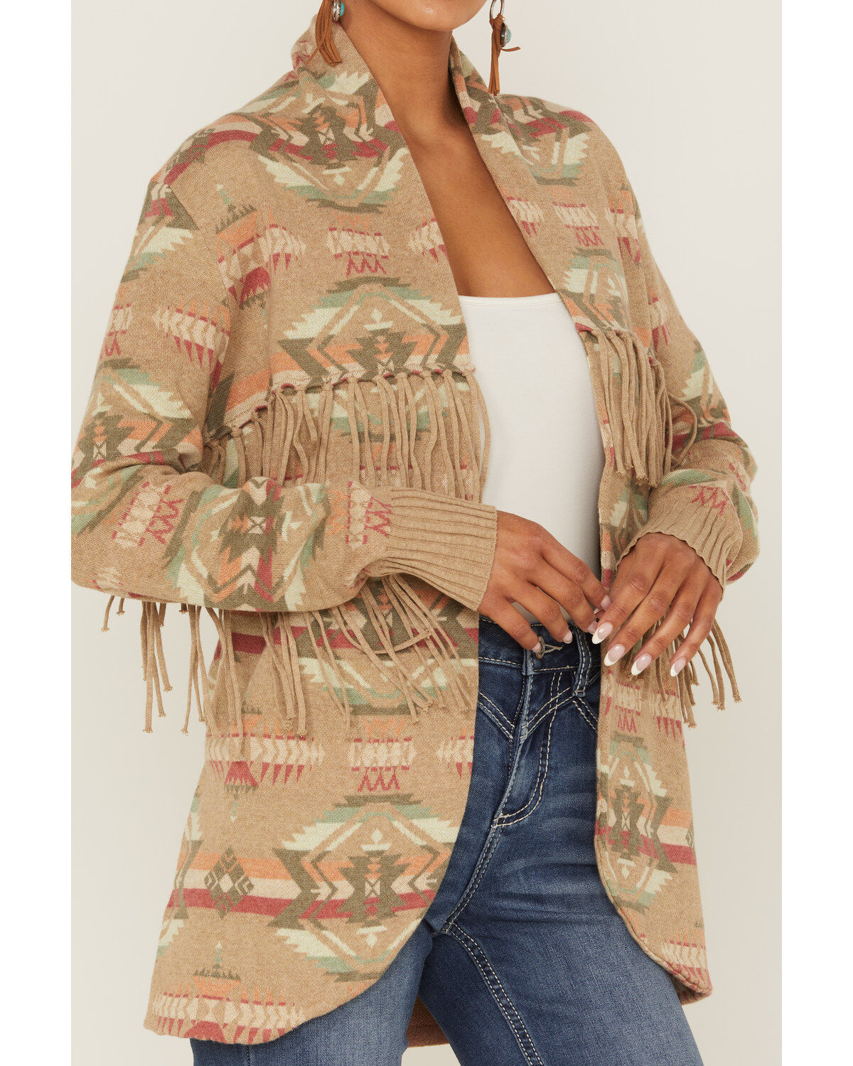 Image #3 - Tasha Polizzi Women's Catalina Southwestern Fringe Cardigan, , hi-res
