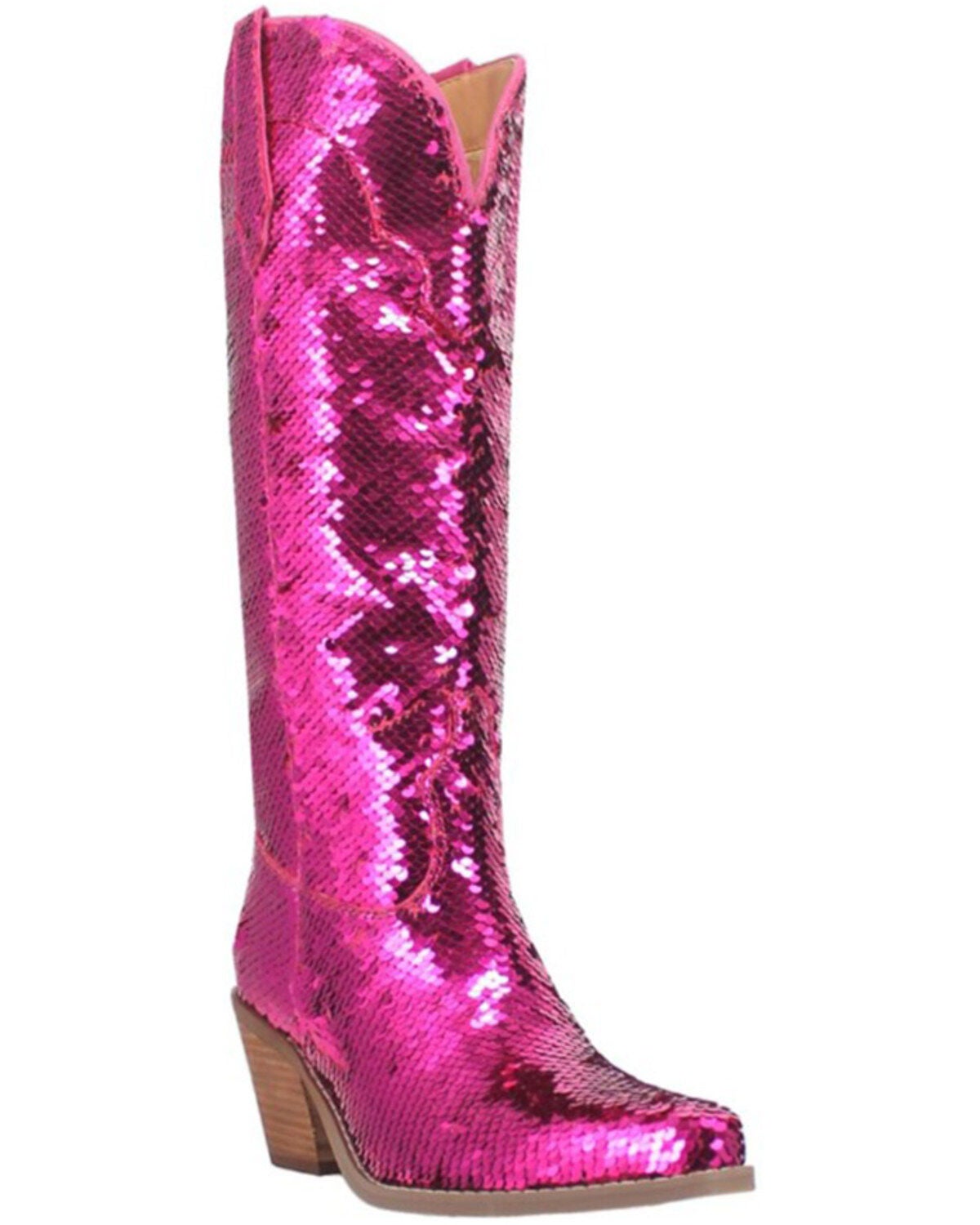 Dingo Women's Sequin Dance Hall Queen Tall Western Boots - Snip Toe, Fuchsia, hi-res