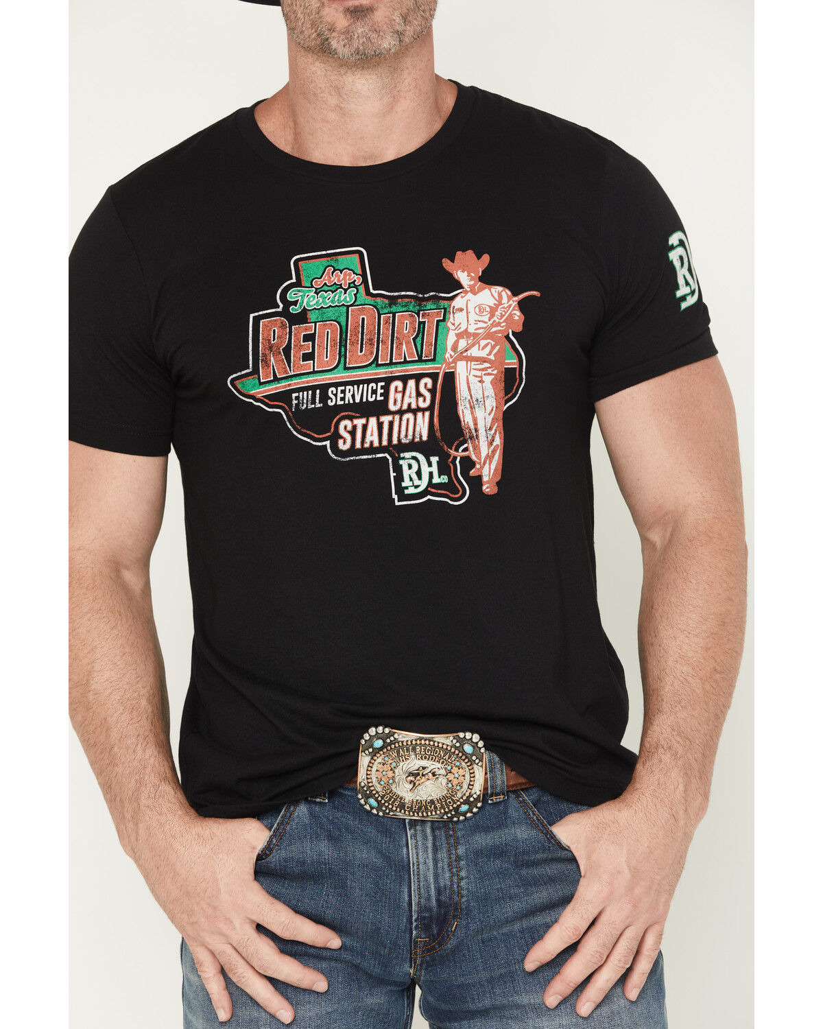 Image #3 - Red Dirt Hat Men's Pit Stop Short Sleeve Graphic T-Shirt, Black, hi-res