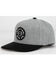 Brixton Men's Gray & Black Crest MP Logo Circle Patch Ball Cap , Grey, hi-res