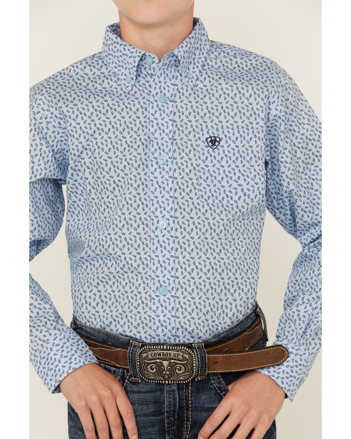 Image #3 - Ariat Boys' Classic Floral Long Sleeve Button-Down Western Shirt, , hi-res
