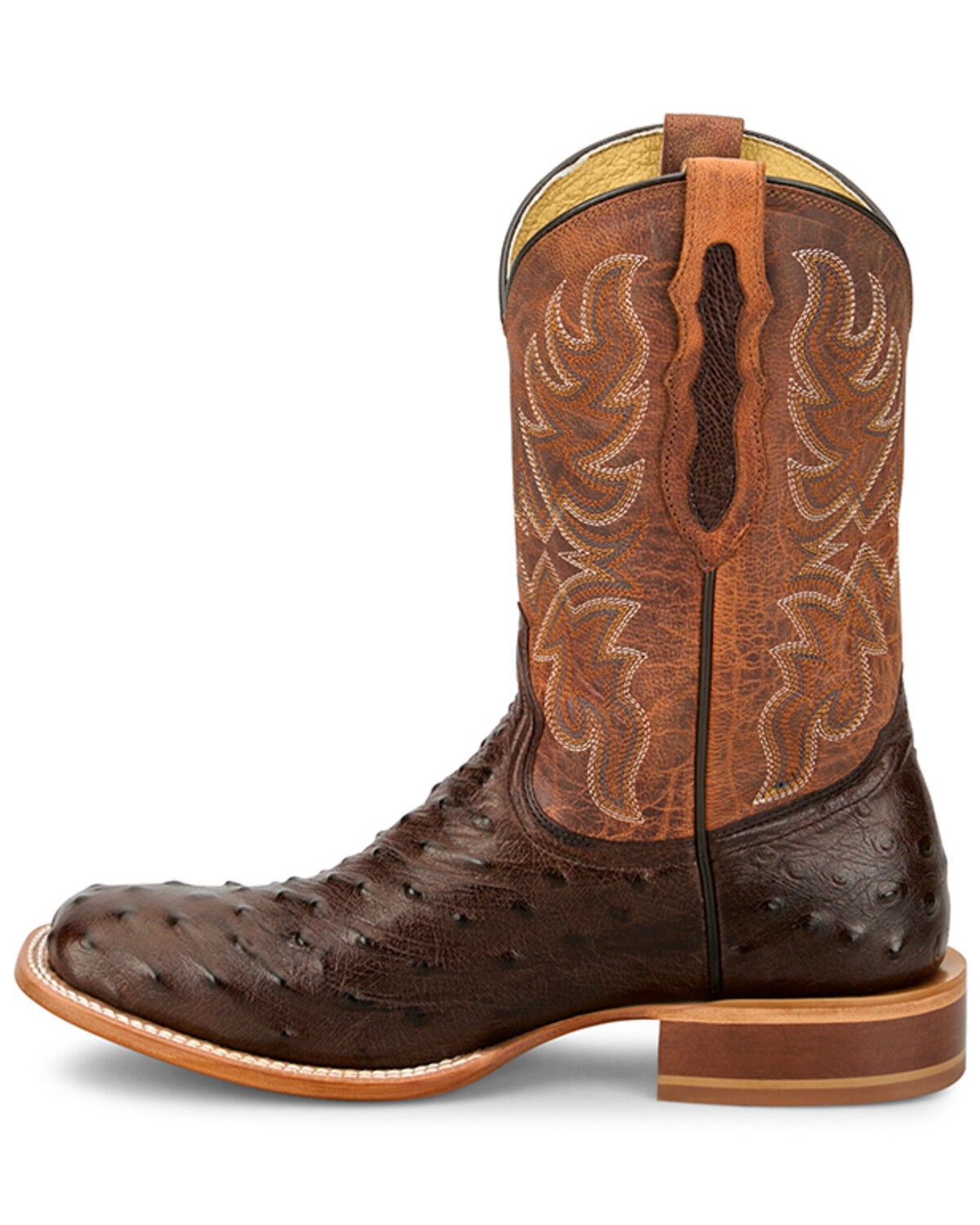Image #3 - Tony Lama Men's Blaine Exotic Ostrich Western Boots - Broad Square Toe, Brown, hi-res