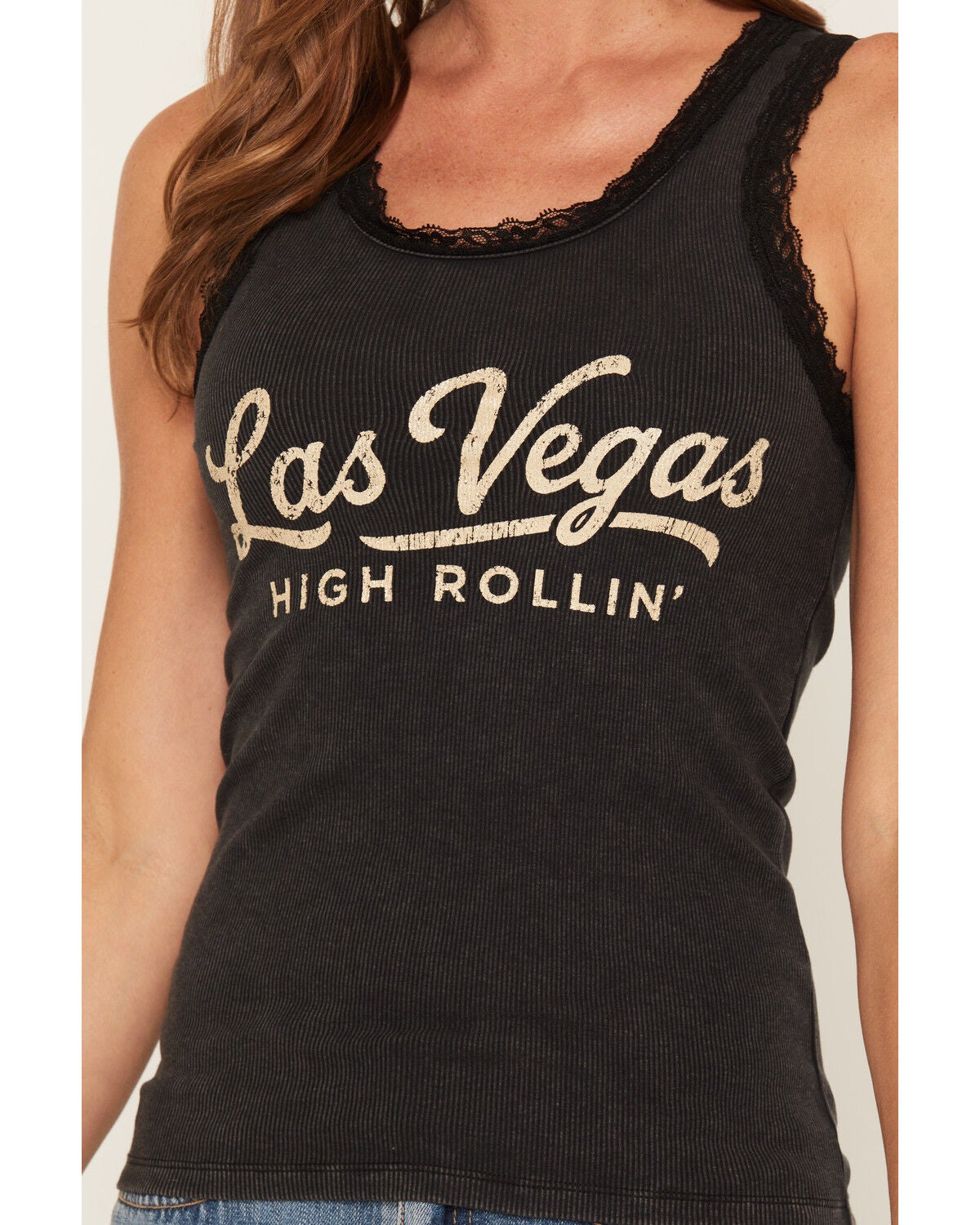 Image #3 - Blue Life Women's Vegas Lace Tank, Black, hi-res