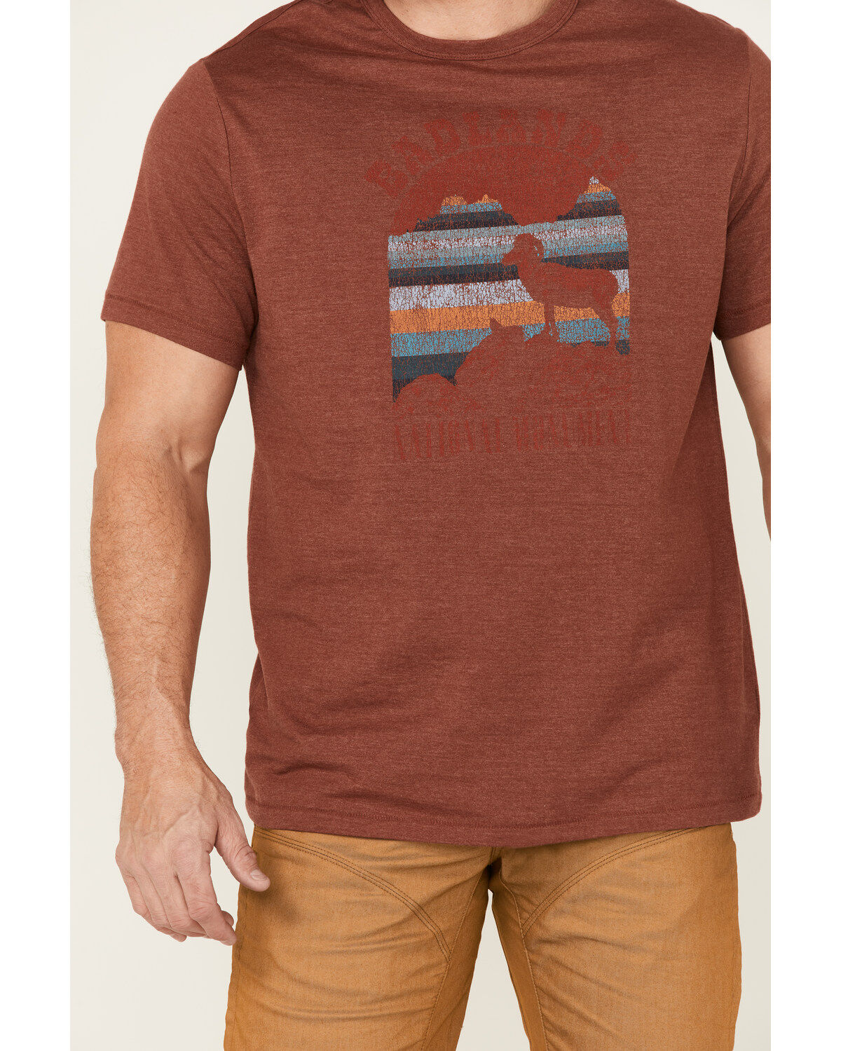 Image #3 - Brothers and Sons Men's Badlands National Monument Graphic Red Short Sleeve T-Shirt, Red, hi-res