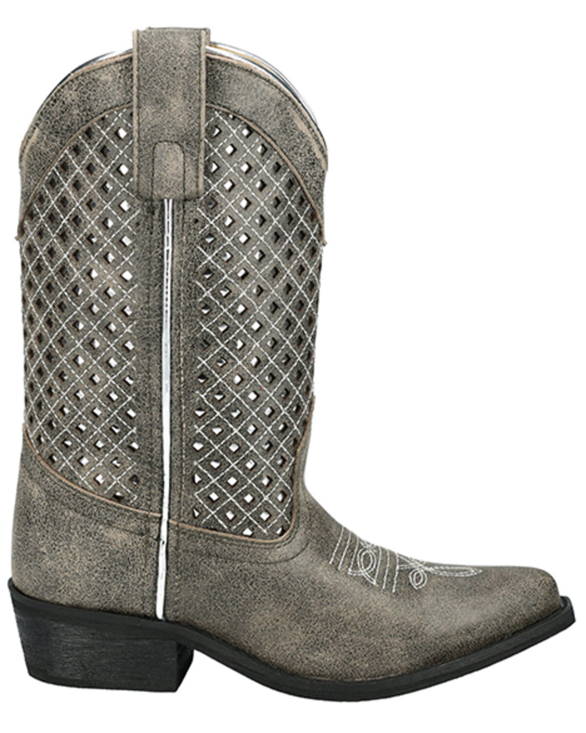 Image #2 - Smoky Mountain Girls' Magnolia Western Boots - Snip Toe, Grey, hi-res