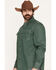 Image #2 - Kimes Ranch Men's Roscoe Denim Long Sleeve Snap Western Shirt, Green, hi-res