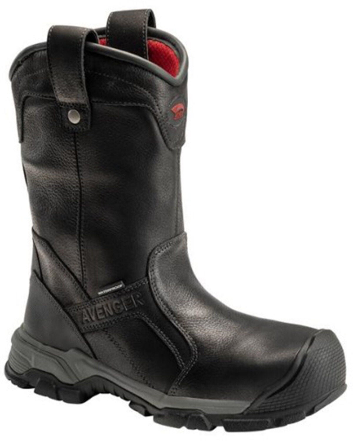 Avenger Men's Ripsaw Wellington WP Work Boot - Alloy Toe, Black, hi-res