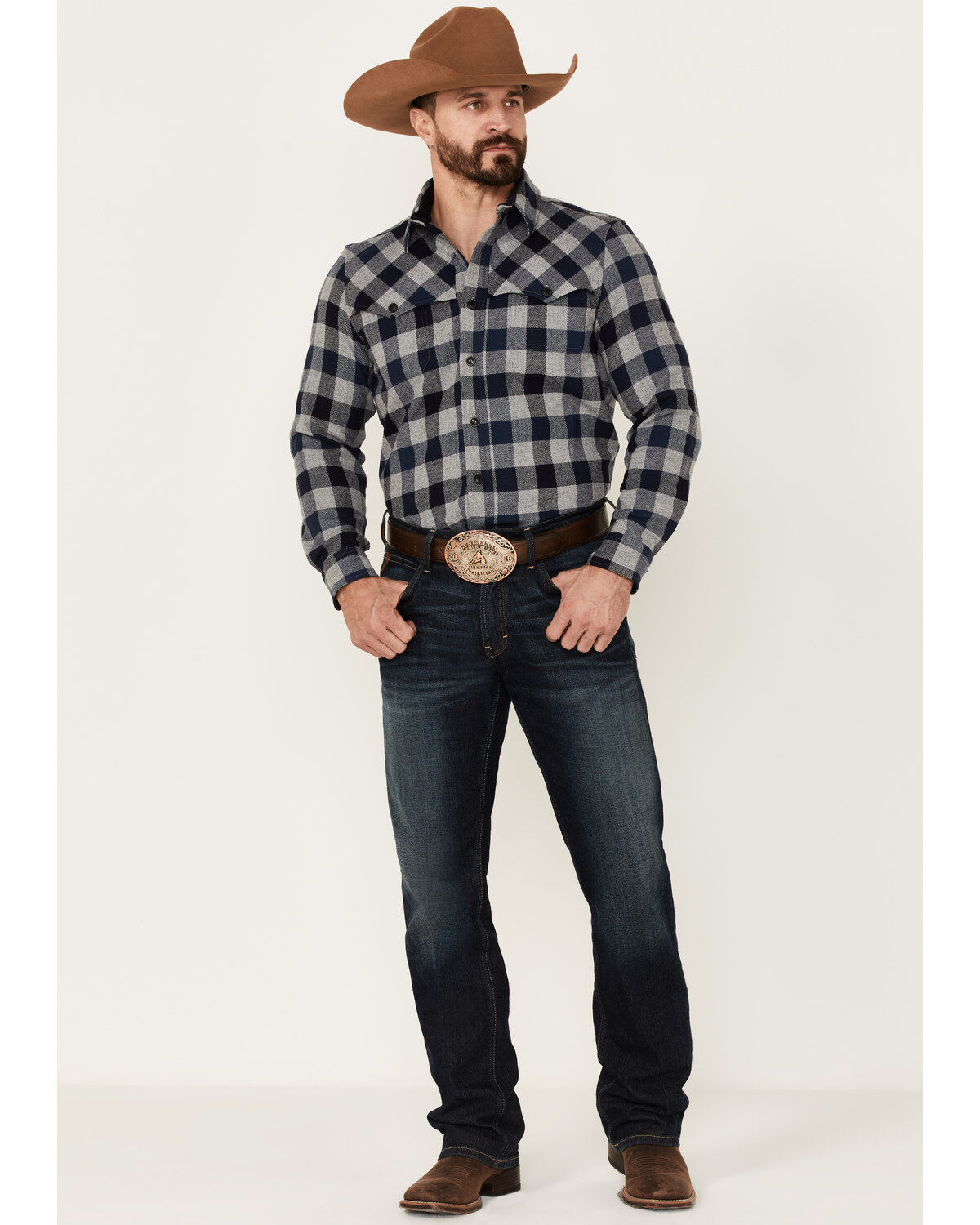 Pendleton Men's Check Plaid Button-Down Long Sleeve Western