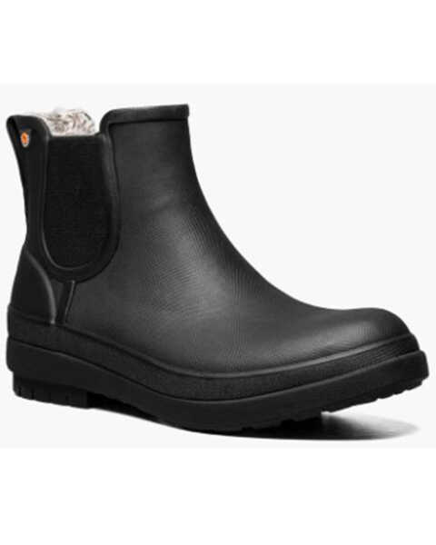 Image #1 - Bogs Women's Amanda Plush II Chelsea Rain Boots, Black, hi-res